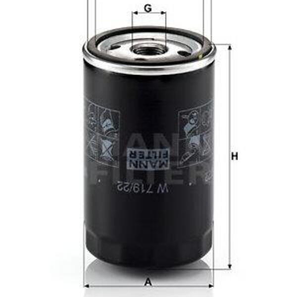 Olejový filtr MANN-FILTER W 719/22