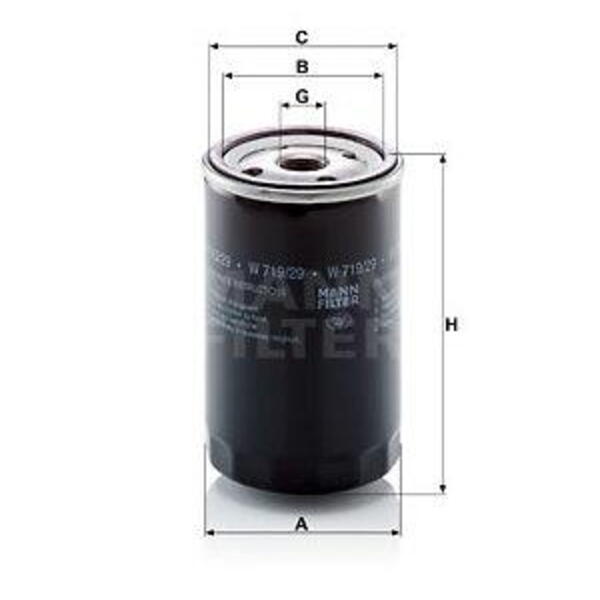 Olejový filtr MANN-FILTER W 719/29