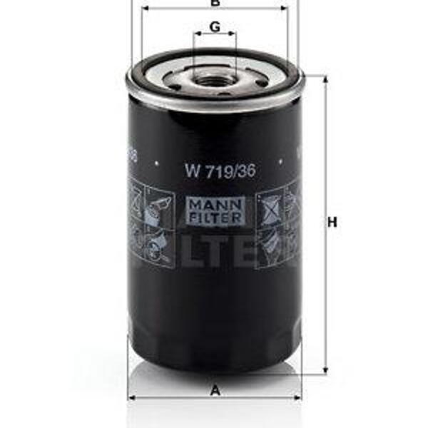 Olejový filtr MANN-FILTER W 719/36