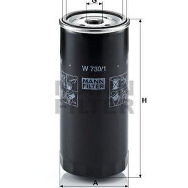 Olejový filtr MANN-FILTER W 730/1