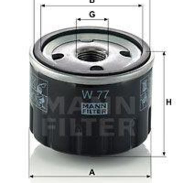 Olejový filtr MANN-FILTER W 77 W 77
