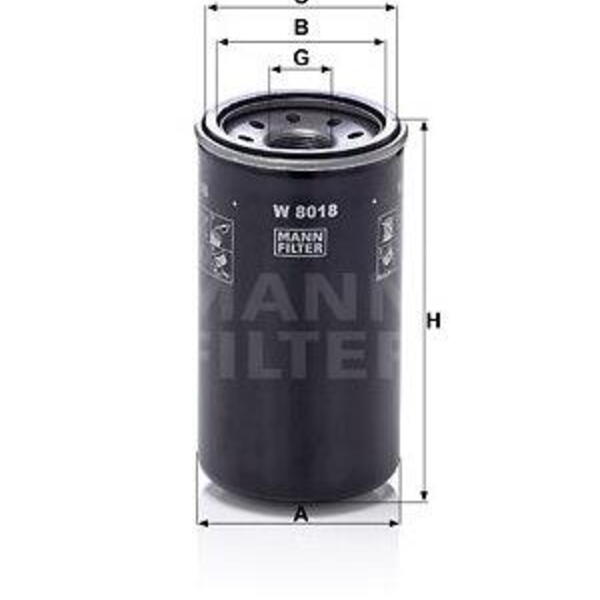 Olejový filtr MANN-FILTER W 8018