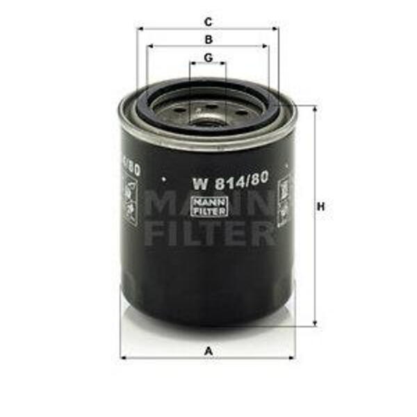 Olejový filtr MANN-FILTER W 814/80