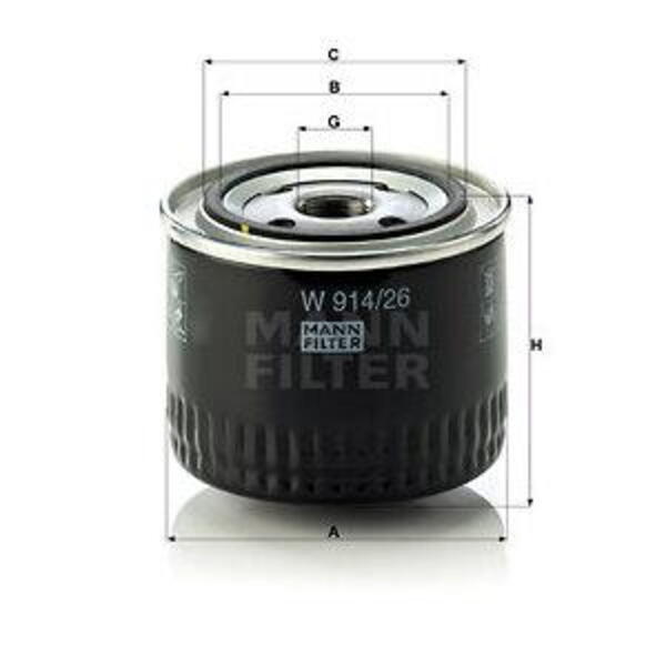 Olejový filtr MANN-FILTER W 914/26