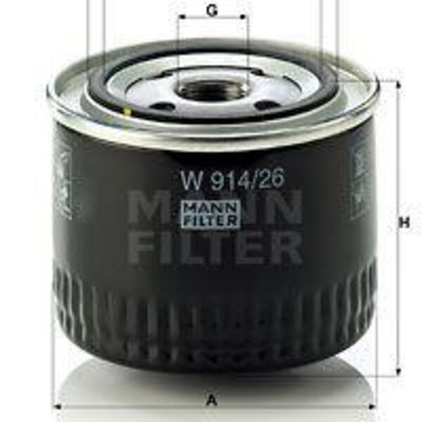 Olejový filtr MANN-FILTER W 914/26