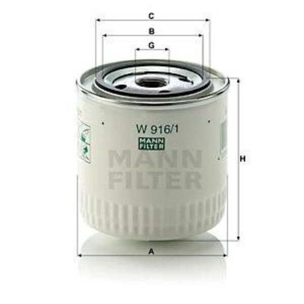 Olejový filtr MANN-FILTER W 916/1