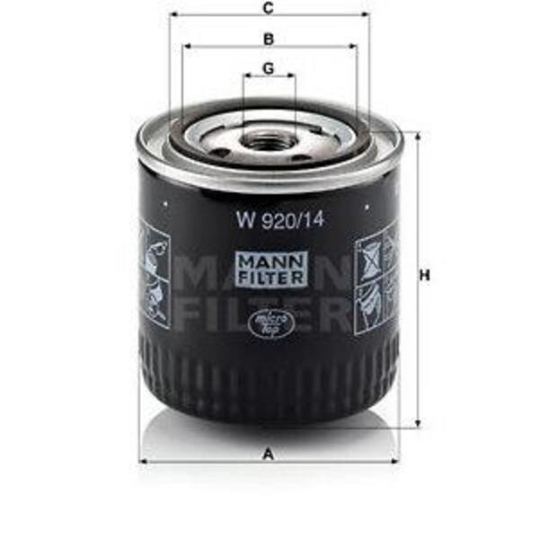 Olejový filtr MANN-FILTER W 920/14