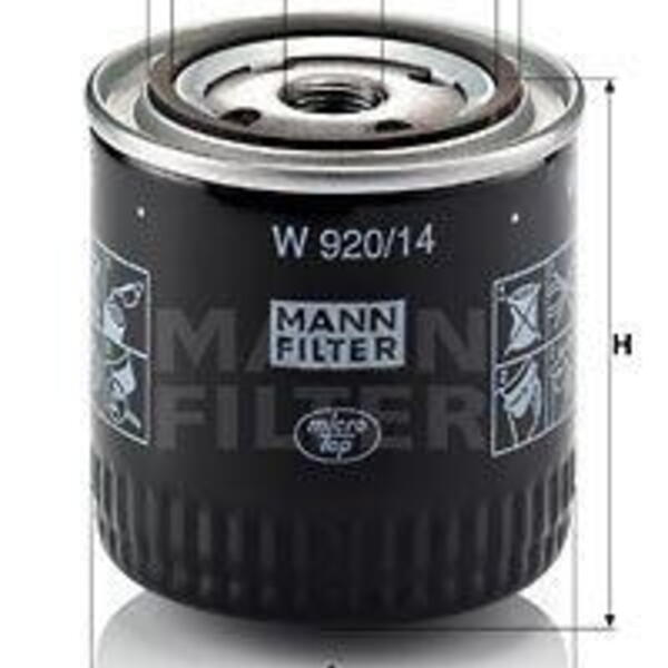 Olejový filtr MANN-FILTER W 920/14