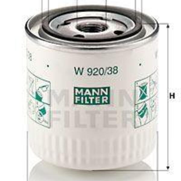 Olejový filtr MANN-FILTER W 920/38