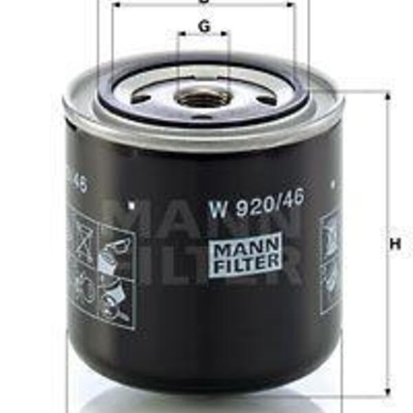 Olejový filtr MANN-FILTER W 920/46