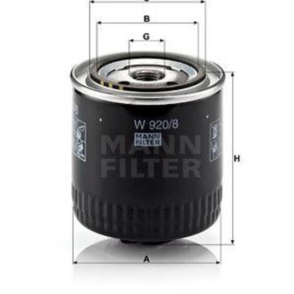 Olejový filtr MANN-FILTER W 920/8