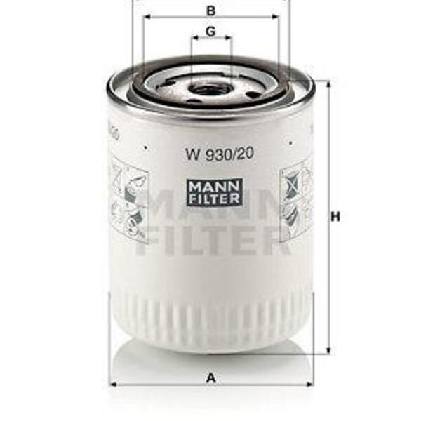 Olejový filtr MANN-FILTER W 930/20