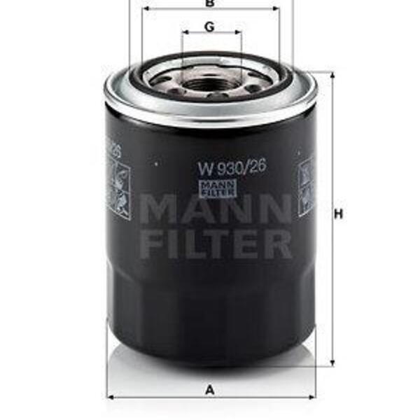 Olejový filtr MANN-FILTER W 930/26