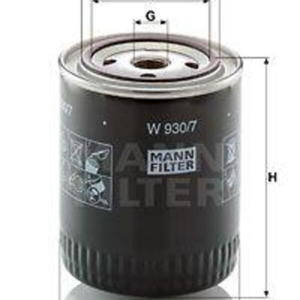 Olejový filtr MANN-FILTER W 930/7 W 930/7