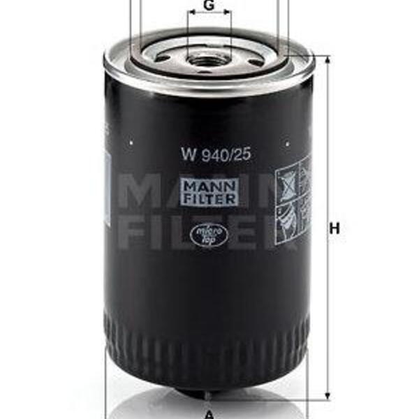 Olejový filtr MANN-FILTER W 940/25