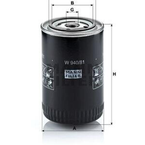 Olejový filtr MANN-FILTER W 940/81