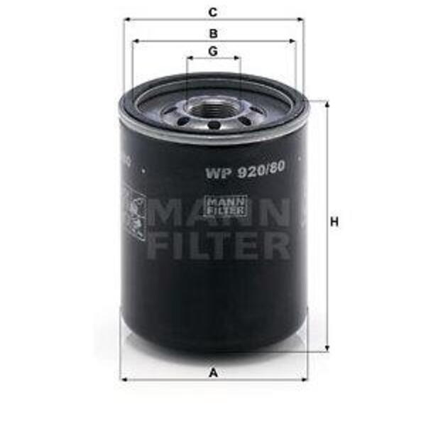 Olejový filtr MANN-FILTER WP 920/80