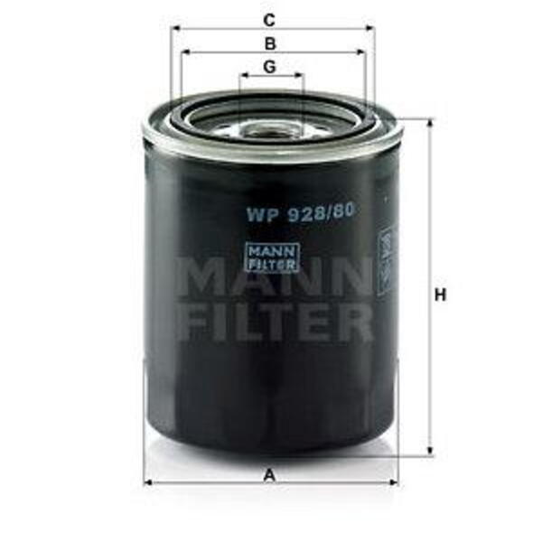Olejový filtr MANN-FILTER WP 928/80