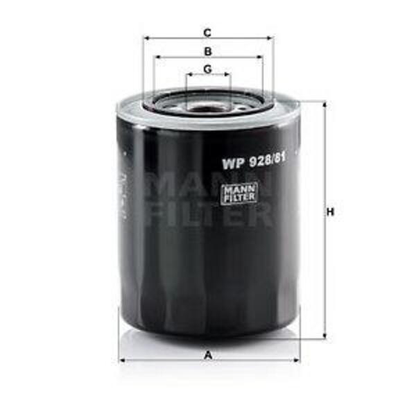 Olejový filtr MANN-FILTER WP 928/81