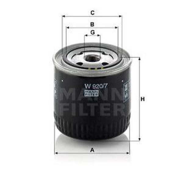 Olejový filtr, turbodmychadlo MANN-FILTER W 920/7