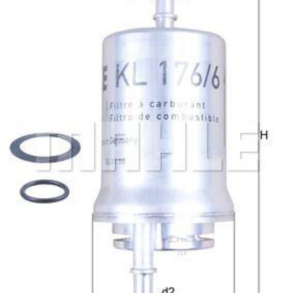 Palivový filtr MAHLE KL 176/6D