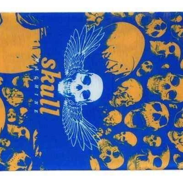 TWOEIGHTFIVE multifunkční šátek na krk Skull Machine, s lebkami modro-