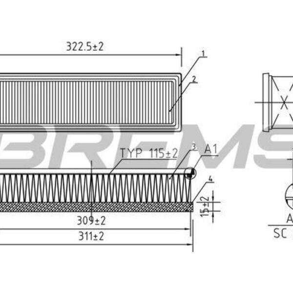 Vzduchový filtr BREMSI FA0113