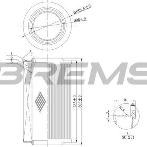 Vzduchový filtr BREMSI FA0115