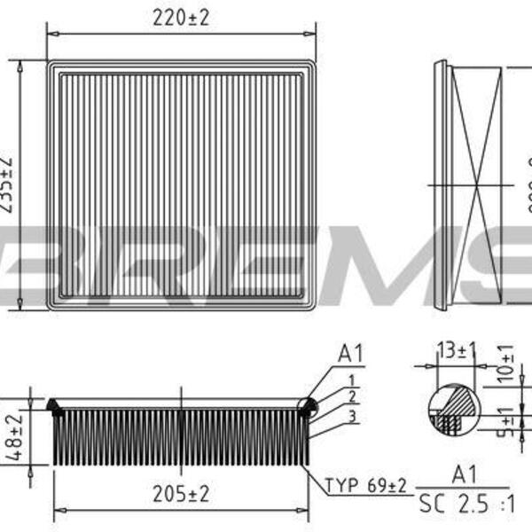 Vzduchový filtr BREMSI FA0123
