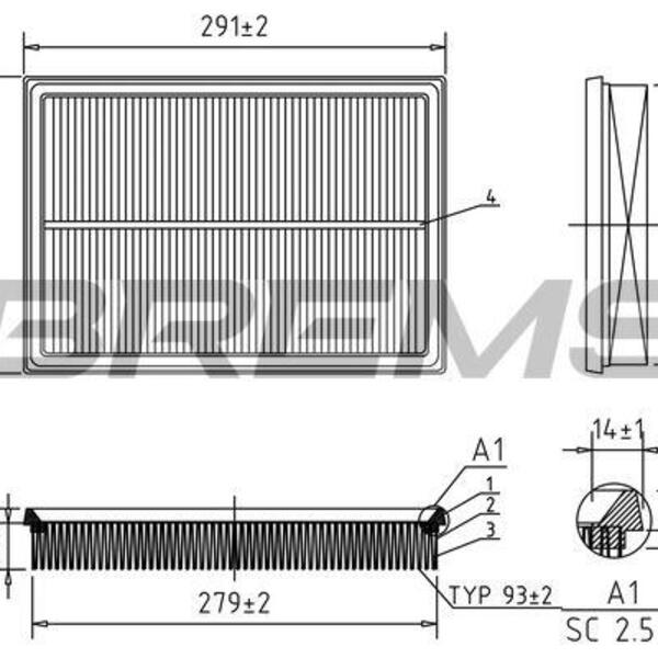 Vzduchový filtr BREMSI FA0125