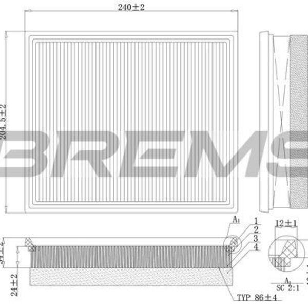 Vzduchový filtr BREMSI FA0213