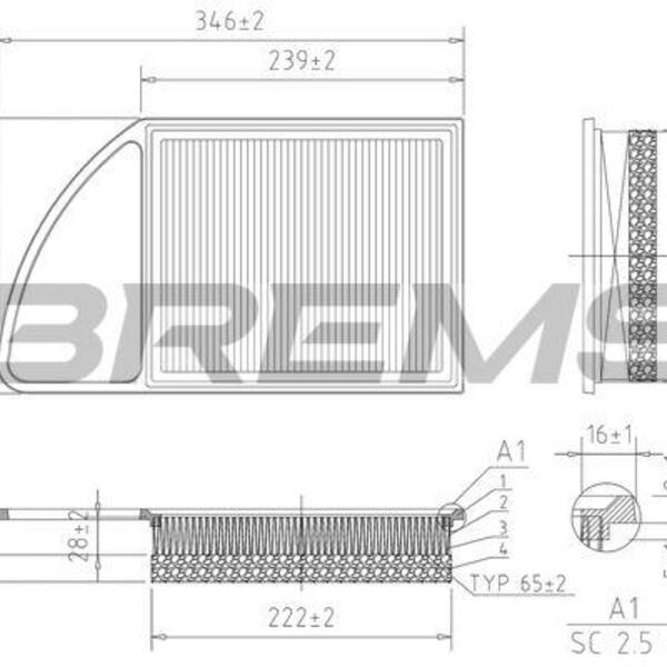 Vzduchový filtr BREMSI FA0216