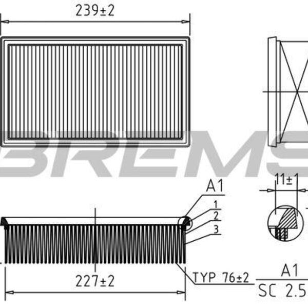 Vzduchový filtr BREMSI FA0528