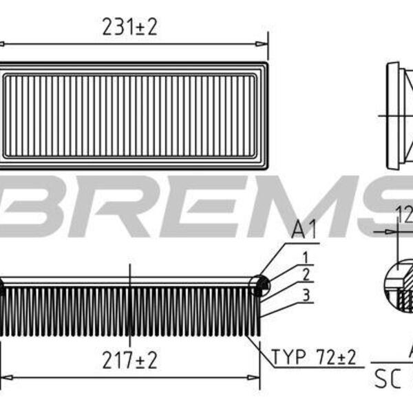 Vzduchový filtr BREMSI FA0544