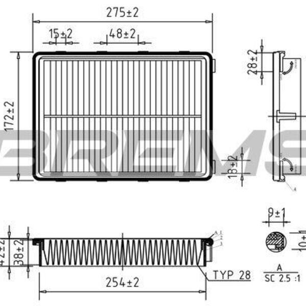 Vzduchový filtr BREMSI FA0550