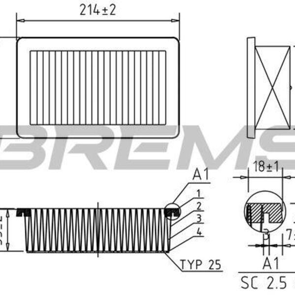 Vzduchový filtr BREMSI FA0558