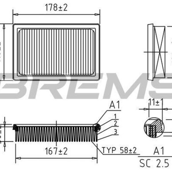 Vzduchový filtr BREMSI FA0561