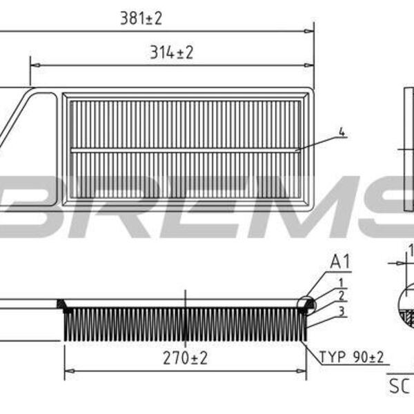 Vzduchový filtr BREMSI FA0577