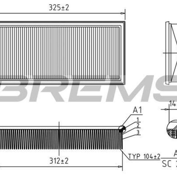 Vzduchový filtr BREMSI FA0595