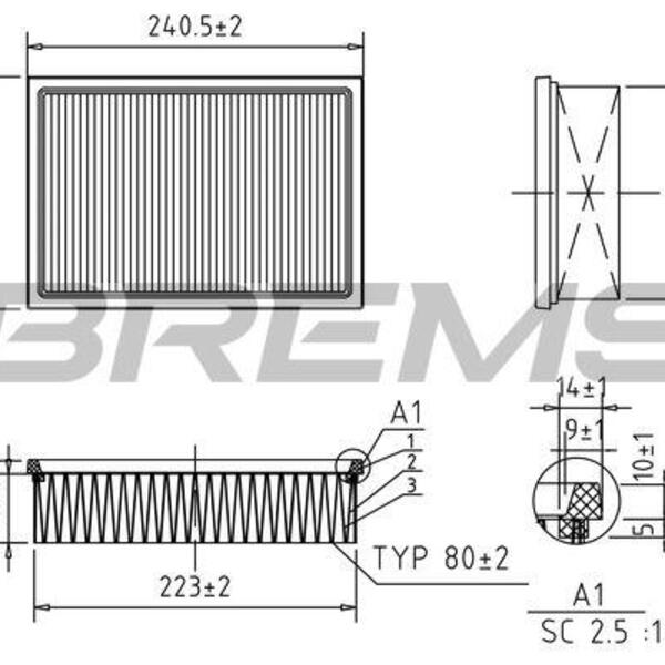 Vzduchový filtr BREMSI FA0599