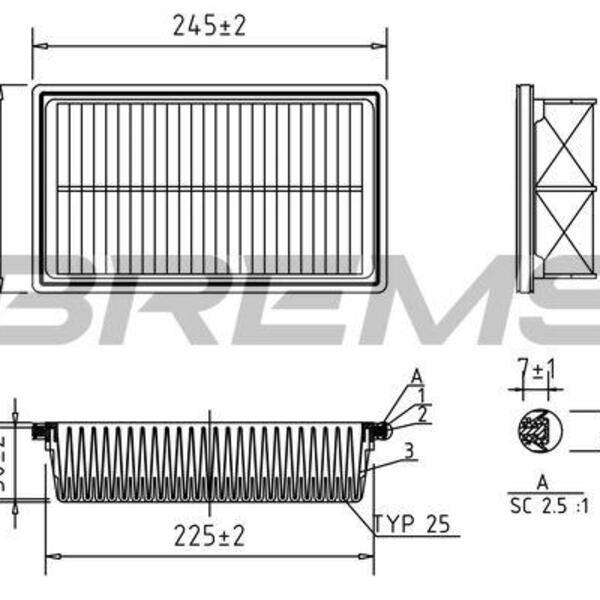 Vzduchový filtr BREMSI FA0601