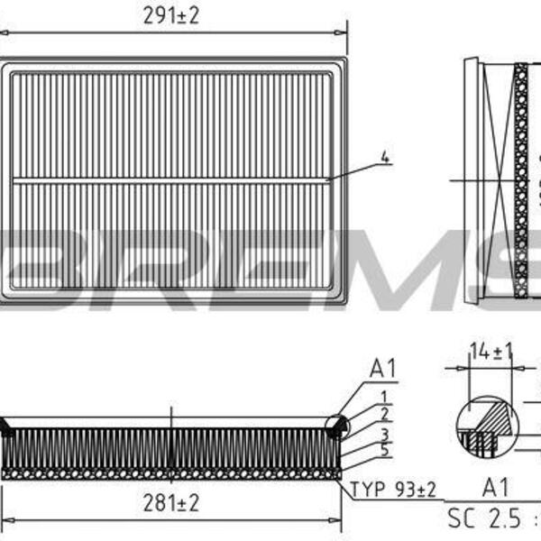 Vzduchový filtr BREMSI FA0622
