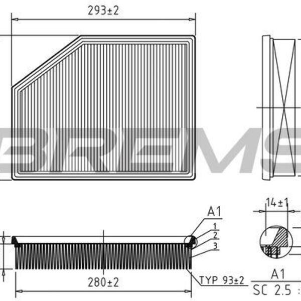 Vzduchový filtr BREMSI FA0626