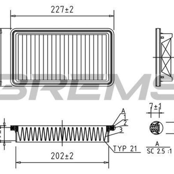 Vzduchový filtr BREMSI FA1025