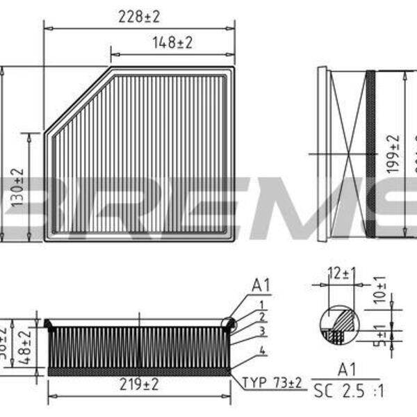 Vzduchový filtr BREMSI FA1035