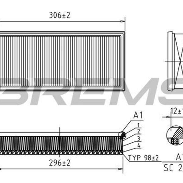 Vzduchový filtr BREMSI FA1042