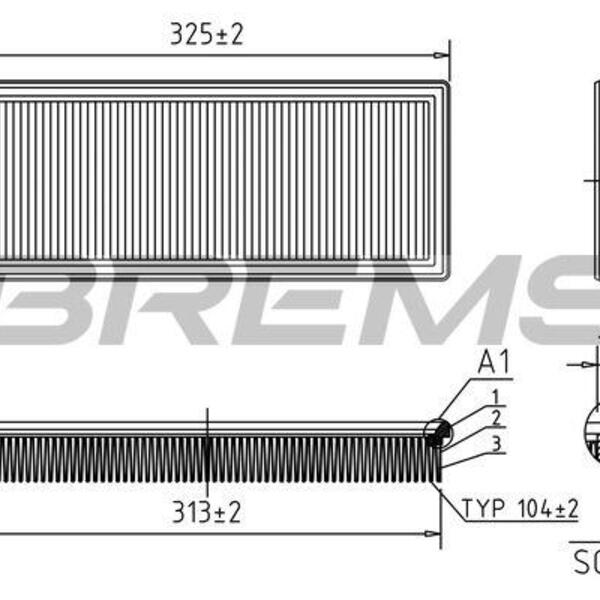 Vzduchový filtr BREMSI FA1046