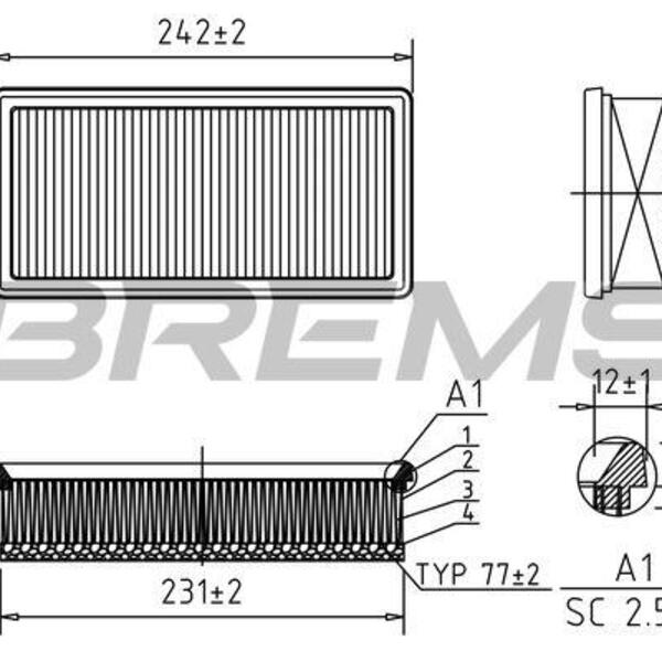 Vzduchový filtr BREMSI FA1067
