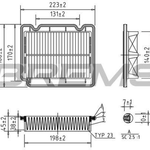 Vzduchový filtr BREMSI FA1072