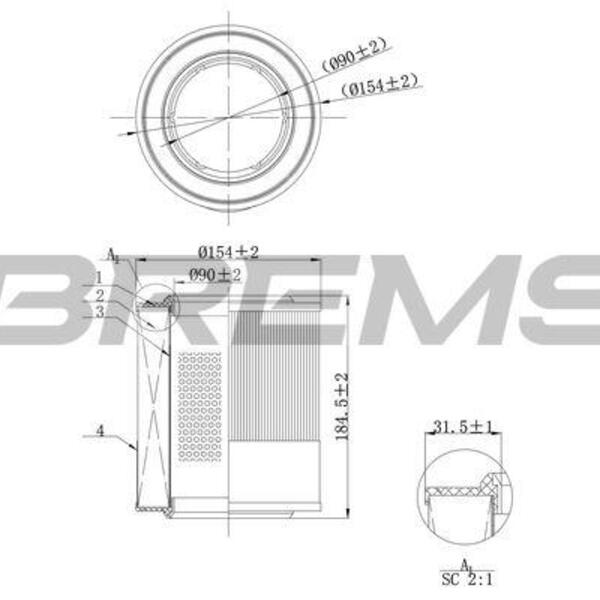 Vzduchový filtr BREMSI FA1104
